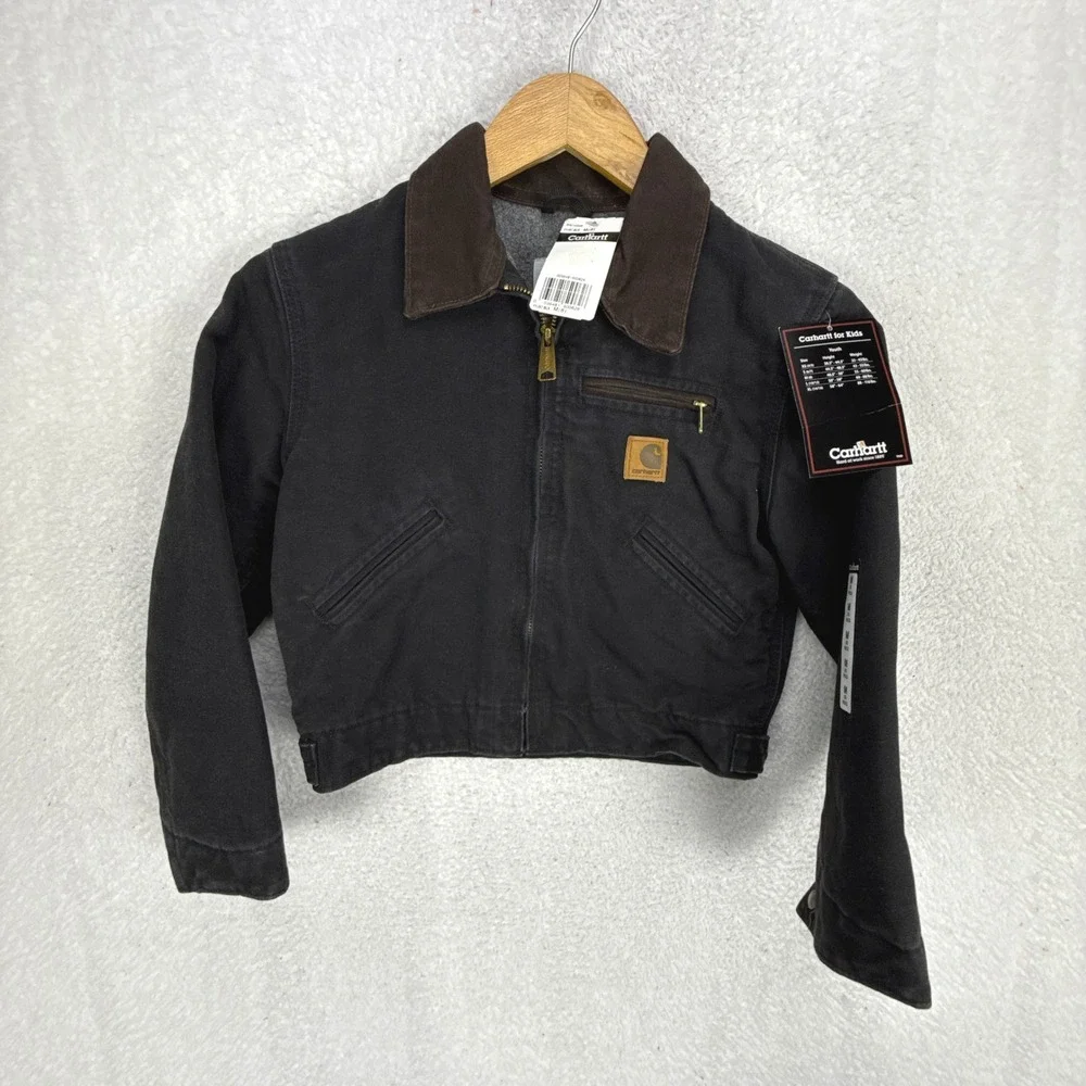 Carhartt‎ Detroit Jacket Fleece Lined Youth Medium (8) YYJ97 BLK Black NWT NOS